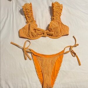 Forever 21 Orange Gingham Bikini